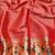 Dark wine zari woven paithani silk blend saree with blouse piece