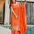 Orange color stylish and partywear chinon beautiful partywear dress
