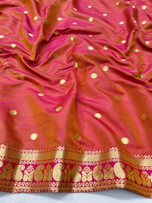 Light green woven paithani silk blend saree with blouse piece 4