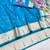 Blue zari woven paithani silk blend saree with blouse piece