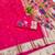Rani pink zari woven paithani silk blend saree with blouse piece