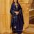 Blue color stylish and partywear chanderi beautiful partywear dress