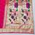 Rani pink zari woven paithani silk blend saree with blouse piece