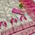 Cream zari woven banarasi silk blend saree with blouse piece