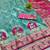 Blue zari woven banarasi silk blend saree with blouse piece