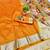 Gold zari woven paithani silk blend saree with blouse piece