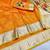 Gold zari woven paithani silk blend saree with blouse piece