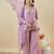 Lavender color stylish and partywear crunchy silk beautiful partywear dress