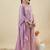 Lavender color stylish and partywear crunchy silk beautiful partywear dress