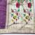 Wine zari woven paithani silk blend saree with blouse piece
