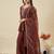 Maroon color stylish and partywear crunchy silk beautiful partywear dress
