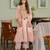 Peach color stylish and partywear pv chanderi beautiful partywear dress