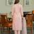 Peach color stylish and partywear pv chanderi beautiful partywear dress