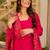 Pink color stylish and partywear silk crepe beautiful partywear dress