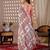Elegant White Ethnic Print Linen Saree