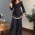 Black color stylish and partywear silk crepe beautiful partywear dress