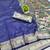 Navy blue zari woven paithani silk blend saree with blouse piece