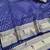Navy blue zari woven paithani silk blend saree with blouse piece