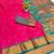 Rani pink zari woven paithani silk blend saree with blouse piece