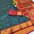 Firozi zari woven paithani silk blend saree with blouse piece