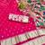 Rani pink zari woven paithani silk blend saree with blouse piece