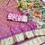 Lavender zari woven paithani silk blend saree with blouse piece