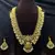 Antique Gold Temple Jewelry Set – Goddess Lakshmi Haram Necklace, Pearl Earrings
