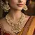 Antique Gold Temple Jewelry Set: Lakshmi Haram Necklace, Jhumka Earrings, Guttapusalu Pearls