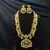 Antique Gold Temple Jewelry Set: Lakshmi Haram Necklace, Jhumka Earrings, Guttapusalu Pearls