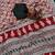 red ajarakh print with mirror crepe silk saree