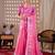 Elegant Pink Printed Linen Saree