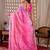 Elegant Pink Printed Linen Saree