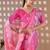 Elegant Pink Printed Linen Saree