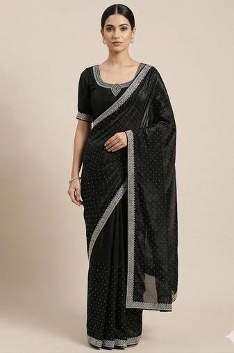 Elegant Black Designer Saree