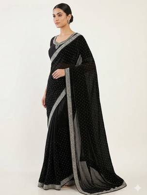 Elegant Black Designer Saree 2