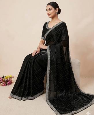 Elegant Black Designer Saree 3