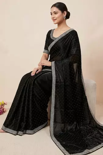 Elegant Black Designer Saree