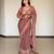 multi gold zari with mirror and diamond silk blend saree