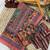 multi gold zari with mirror and diamond silk blend saree