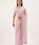 Elegant Pink Designer Saree