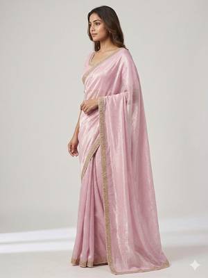 Elegant Pink Designer Saree 2