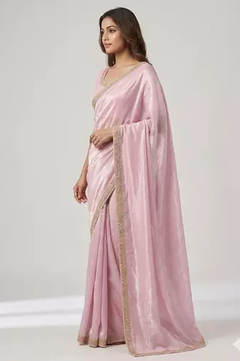 Elegant Pink Designer Saree