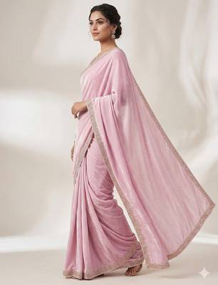 Elegant Pink Designer Saree 3
