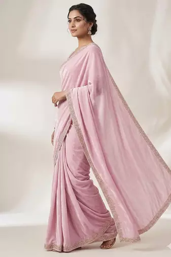 Elegant Pink Designer Saree