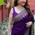 purple sequance and zari embroidery rangoli silk saree