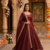 Women's latest designer embroidery anarkali gown with dupatta set
