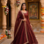 Women's latest designer embroidery anarkali gown with dupatta set