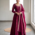 Women's latest designer embroidery anarkali gown with dupatta set