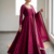 Women's latest designer embroidery anarkali gown with dupatta set