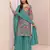 Blue chinon semi stitched suit with embroidery & sequin work